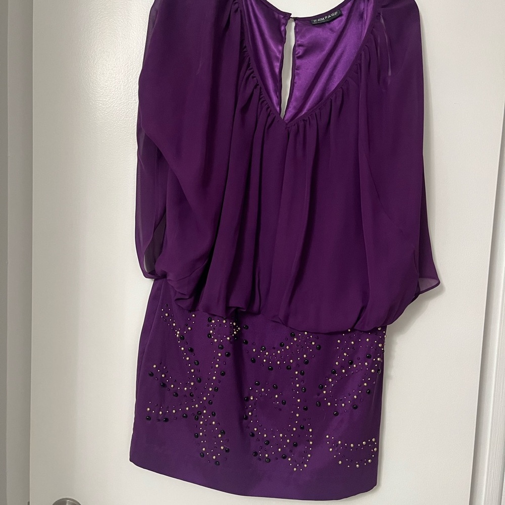 Rampage Vibrant Purple Satin Gown